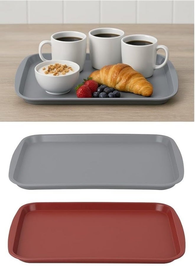 favilla Rectangular serving tray, durable plastic, for serving food and drinks, for kitchen and home, multiple colors (37*53) - Image 2